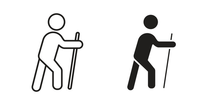 Hiking icon vector pictogram pack. icon vector template
