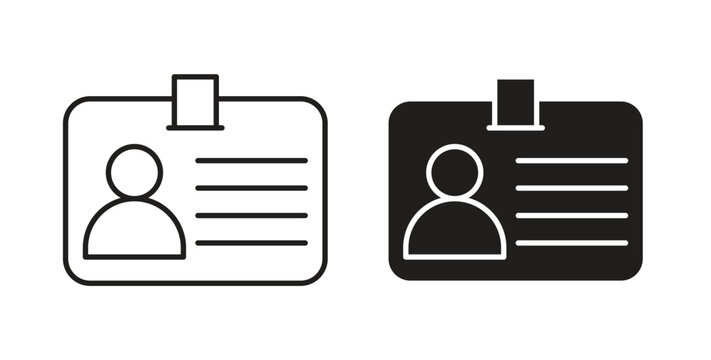 ID badge icon vector pictogram pack. icon vector template