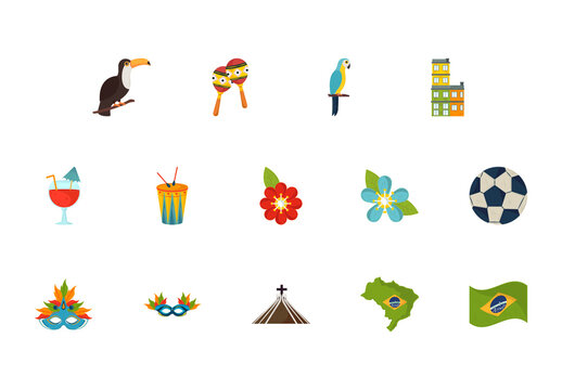 Colorful Brazil Illustration Set