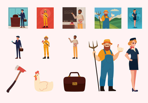 Profession Character Illustration Set