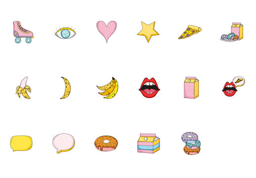Pop Food Doodle Illustration Set