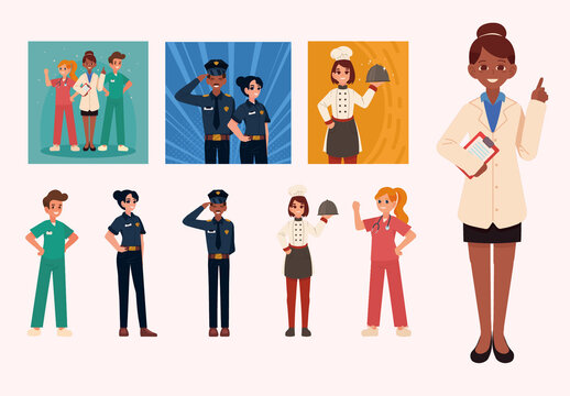 Professional Women Illustration Set