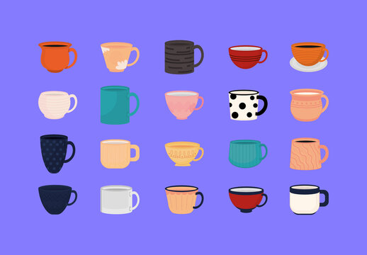 Cup Mug Illustration Set