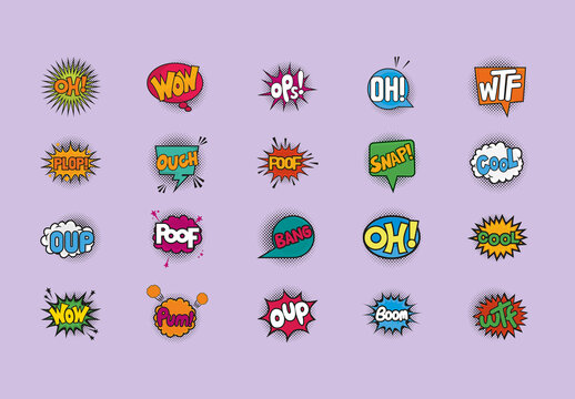 Comic Burst Illustration Set