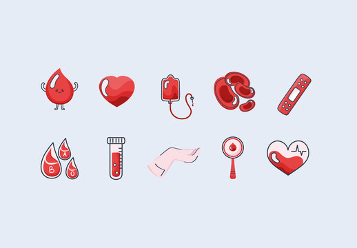 Blood Donation Illustration Set