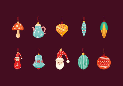 Christmas Holiday Illustration Set