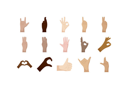 Hand Gesture Illustration Set
