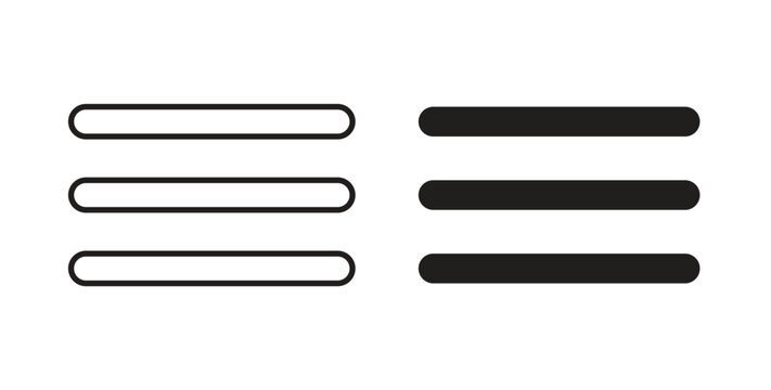 Menu icon vector pictogram pack. icon vector template