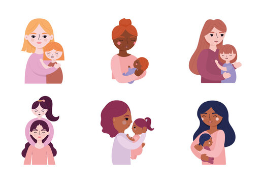 Mother Child Love Illustration Set