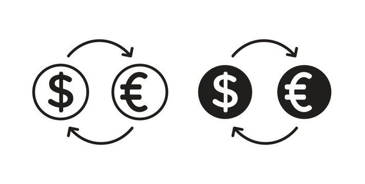 Money exchange icon vector pictogram pack. icon vector template