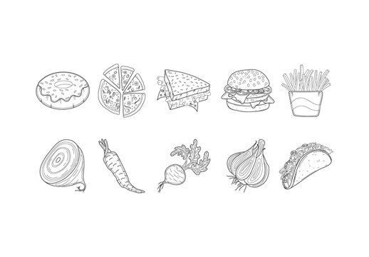 Food Sketch Illustration Set