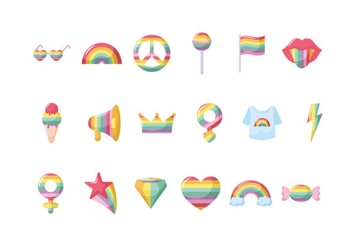 Pride Rainbow Illustration Set