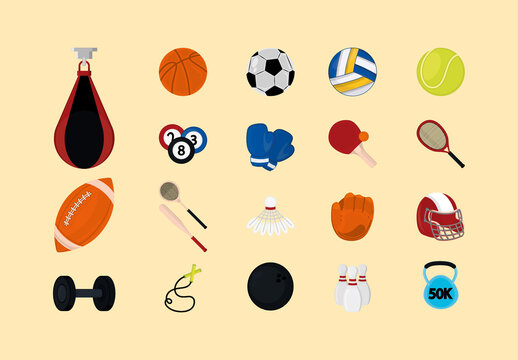 Sport Equipment Illustration Set