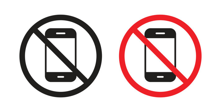 No mobile phone sign vector pictogram pack. icon vector template