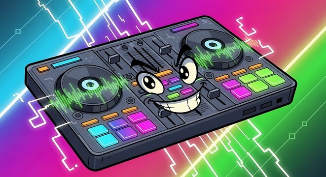 Funny DJ controller with glowing pads