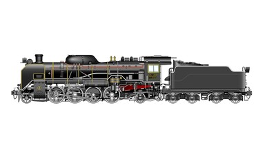 蒸気機関車D51のイラスト © 哲夫 荒