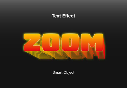Zoom Neon Layered Text Effect