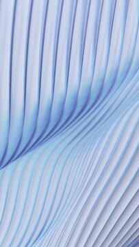 Abstract light background with wavy glass surface, vertical 3d render