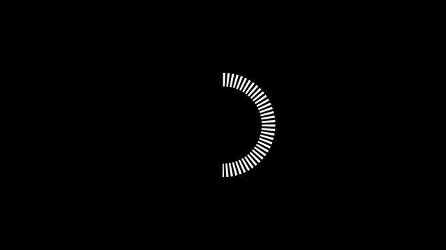 White loading wheel oval graphic animation spinning on transparent background