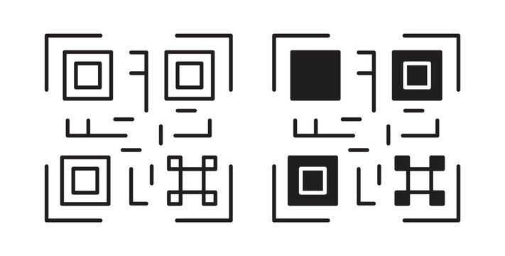 Qrcode icon vector pictogram pack. icon vector template