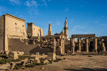 Fototapeta premium Ancient statues and columns at Luxor Temple complex