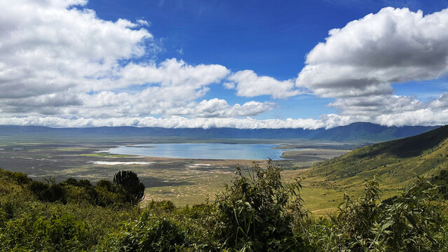 Expansive natural landscape with rolling hills, open plains, and a dramatic sky filled with soft clouds. The scene conveys freedom, space, and tranquility, ideal for themes related to travel, nature, 
