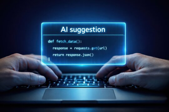 Artificial intelligence coding assistance with software development automation and AI suggestion interface