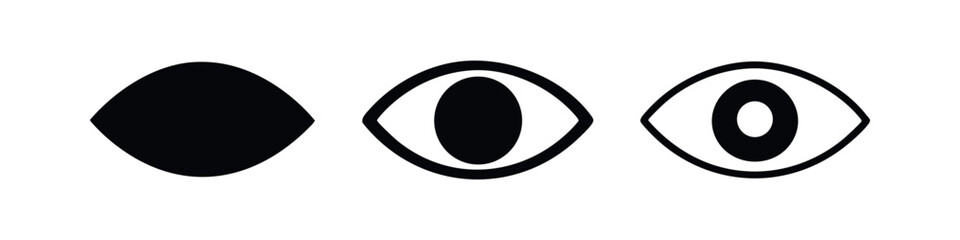 Stylized Eye Icon Set - Vision, Sight, Protection, Animal Eye Symbol © liubomir118809