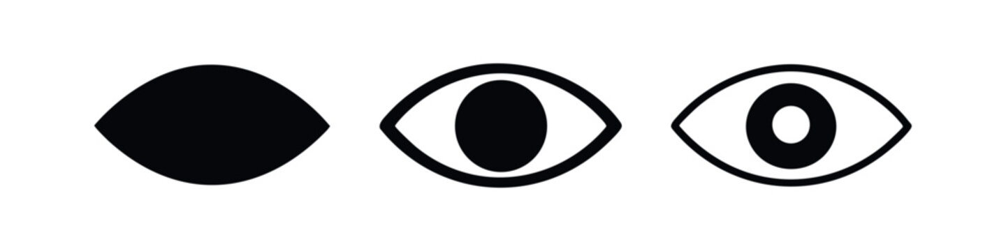 Stylized Eye Icon Set - Vision, Sight, Protection, Animal Eye Symbol