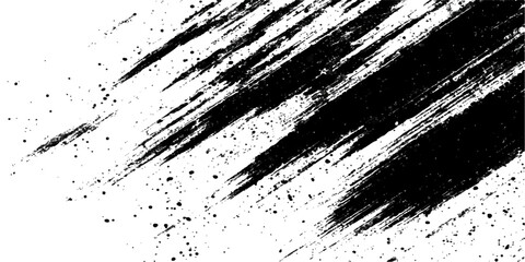 Naklejka premium Abstract black and white grunge background featuring a vintage ink splash pattern with dark paint splatters and a dirty spray texture vector design