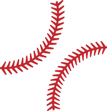 Baseball stitches creative red element