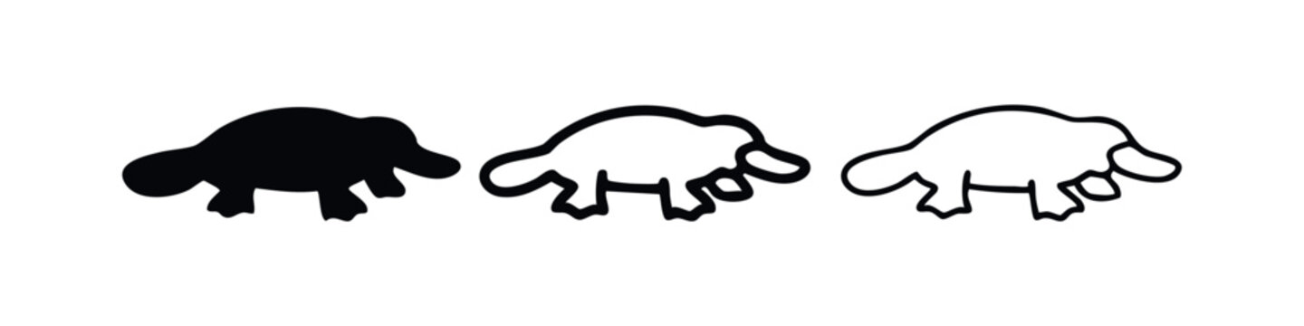 Platypus icon set in various styles on a white background.