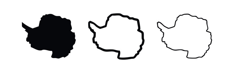 Antarctica Continent Map Icon Set, Global Geography Vector Outline and Solid Symbols © liubomir118809
