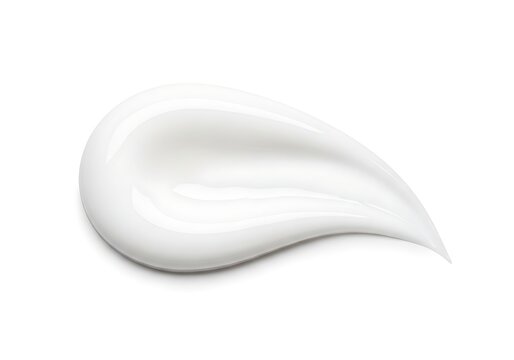 Smooth glob of white cream or gel on a plain background
