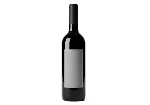 Elegant bottle of dark wine with a plain label against a neutral background