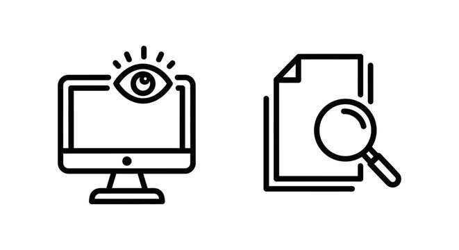 Screen views and page views icons with web analytics with page analysis with website analysis with data analysis with content analysis with web traffic with online tracking with digital analytics