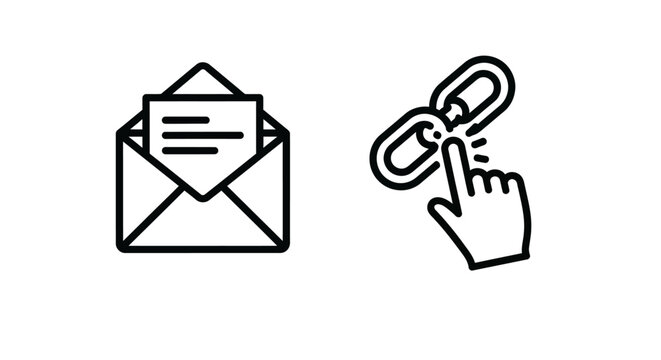 Email open icon and link click icon
