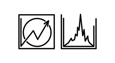 Fototapeta premium Peak activity and usage spike line icons