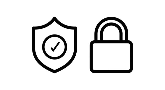 Ssl certificate and https protocol security line icons
