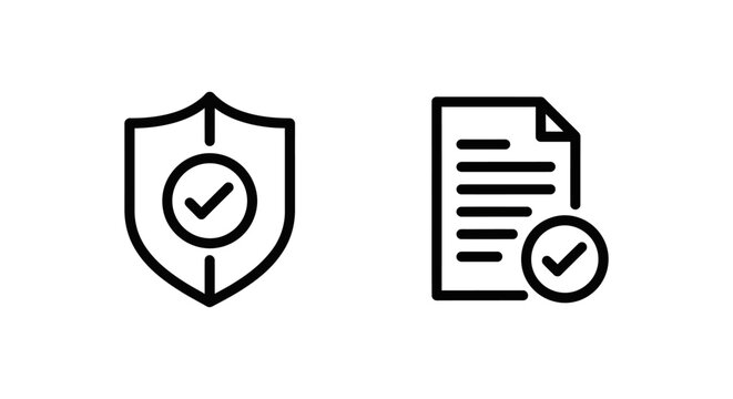 Trusted seller and verified seller e-commerce security line icons with e commerce