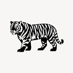 Obraz premium Majestic tiger silhouette illustration.