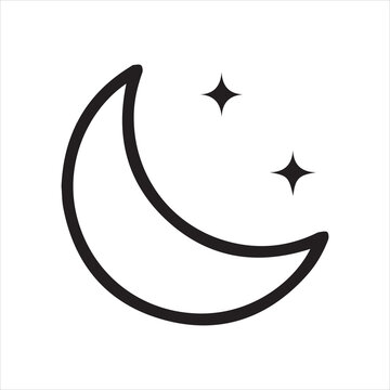  Half moon outline  vector icon sign symbol
