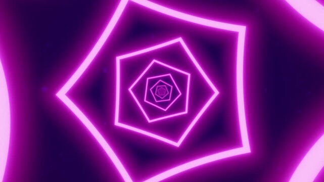 Animated pentagon shape tunnel background