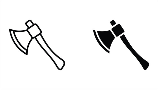 Axe icon set. Vector illustration for web design. Isolated on white background.