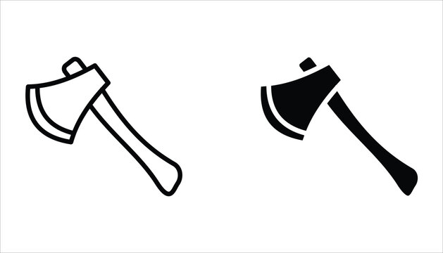 Axe icon set. Vector illustration for web design. Isolated on white background.