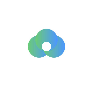 A blue 3d technology icon set featuring a round cd and dvd vector design with a light circle element for web business and music logo concept