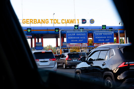 Traffic Congestion at Ciawi Toll Gate During Eid Holiday in West Java Indonesia