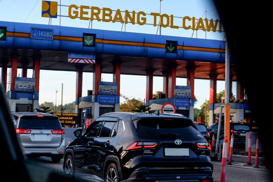 Traffic Congestion at Ciawi Toll Gate During Eid Holiday in West Java Indonesia