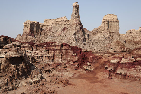 The salt columns of Dallol volcano, Ethiopia
