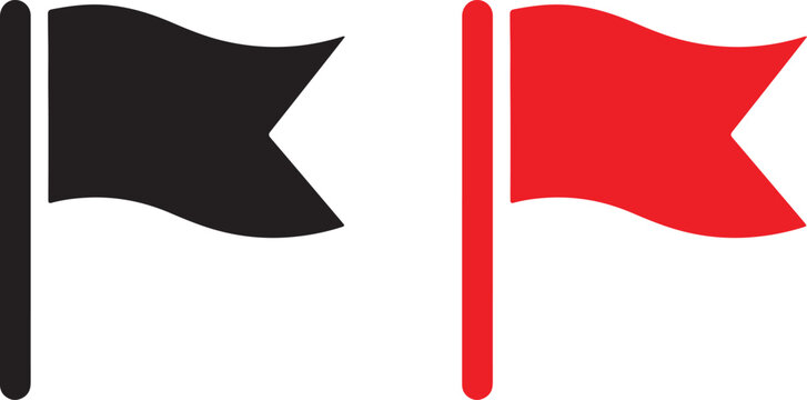 Black and red flags on white background black flag